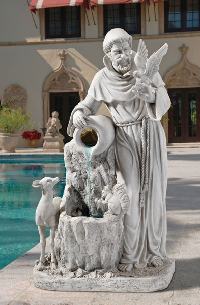 Garden Assisi Dove Saint Francis Water Fountain Churches Animals